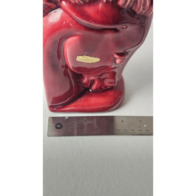 Vintage Royal Haeger Burgundy Ceramic Horse Head Bookend Planters — Pair For Sale - Image 14 of 18