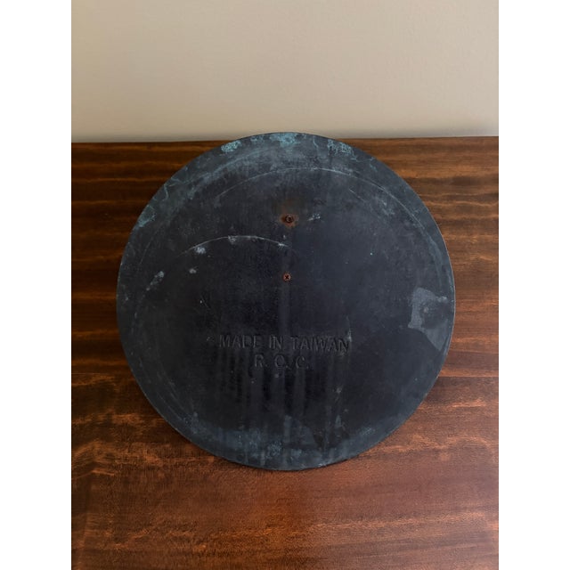 Metal Vintage English Country Iron Verdigris Garden Sundial "Grow Old Along With Me" For Sale - Image 7 of 7