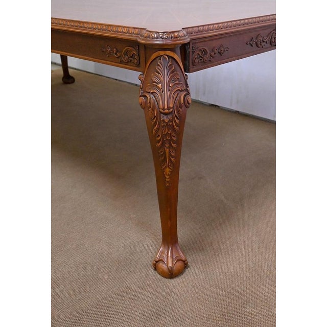 English Chippendal Style Rectangular Table, 1950s For Sale - Image 9 of 18