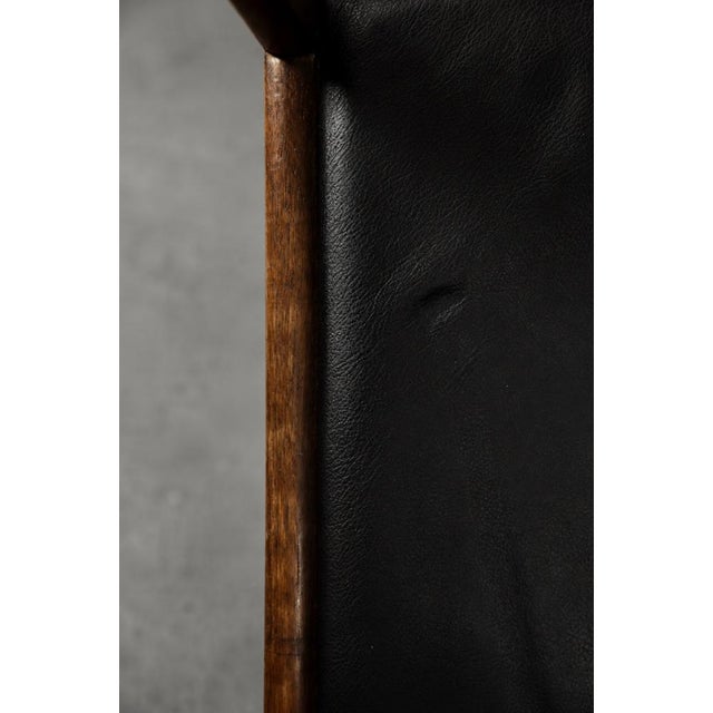 Mid-Century Scandinavian Modern Rosewood and Black Leather Chairs by H.W. Klein for Bramin, 1960s, Set of 3 For Sale - Image 4 of 18