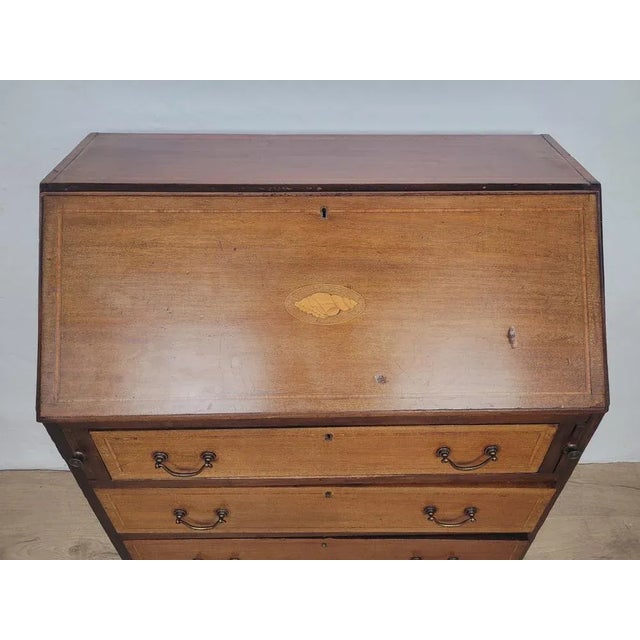 Edwardian Inlaid Writing Bureau, 1910s For Sale - Image 6 of 18