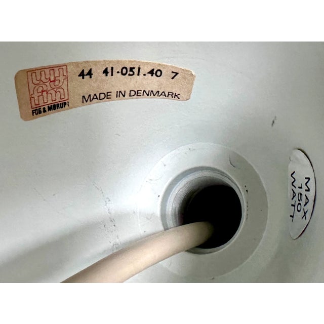 Large White Semi 70 Hanging Pendant Lamp in Aluminum by C. Bonderup and T. Thorup for Fog & Mørup, Denmark, 1967 For Sale - Image 12 of 13