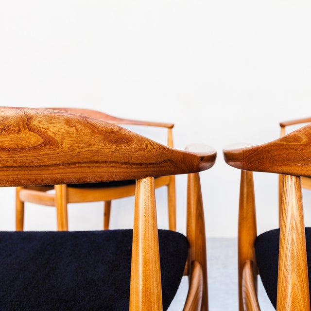 Textile 1960s Restored Danish Modern Round Back Armchairs by Illum Wikkelso for Niels Eilersen For Sale - Image 7 of 15