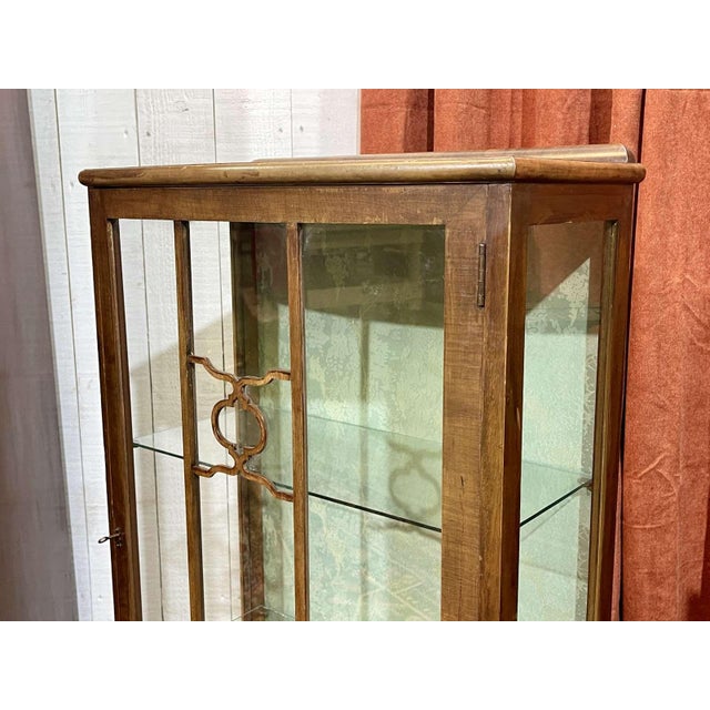 Wood English Walnut Display Cabinet, 1950s For Sale - Image 7 of 18