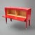 Single Art Deco Cabinet by De Coene Frères. Red Lacquer with nickel trim and details.