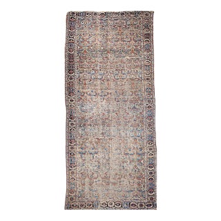 Mid 19th Century Caucasian Karabagh Gallery Rug in a Pistachio Green, Yellow, Blue For Sale