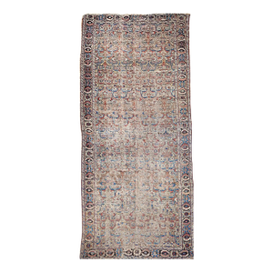 Mid 19th Century Caucasian Karabagh Gallery Rug in a Pistachio Green, Yellow, Blue