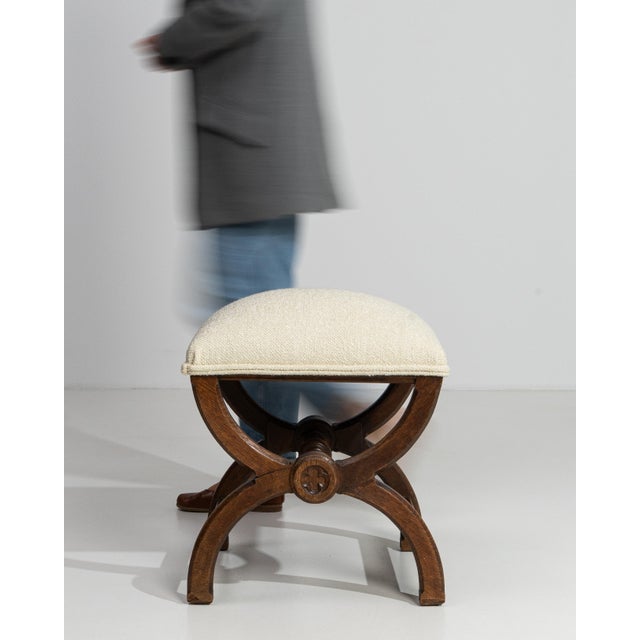 Early 20th Century Regency Curule Stool With Upholstered Seat For Sale In Greensboro - Image 6 of 10