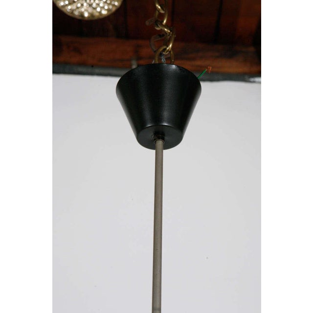 Italian 1960s Modernist Italian Glass & Brushed Nickel Fixture For Sale - Image 3 of 8