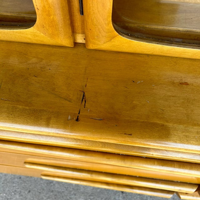 Goldenrod Edmund Spence Glass Hutch Credenza For Sale - Image 8 of 12