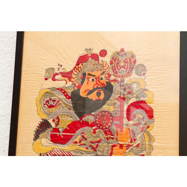 Vintage Framed Door God Print, Warrior Guardian For Sale In Los Angeles - Image 6 of 10