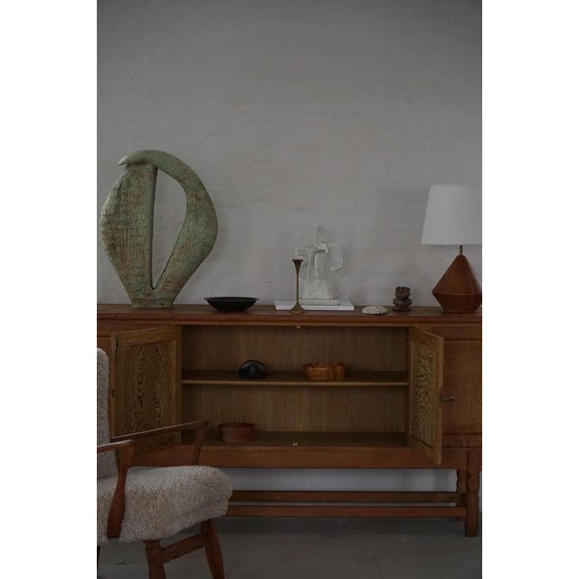 Low Vintage Danish Sideboard in Oak, 1960s For Sale - Image 10 of 18