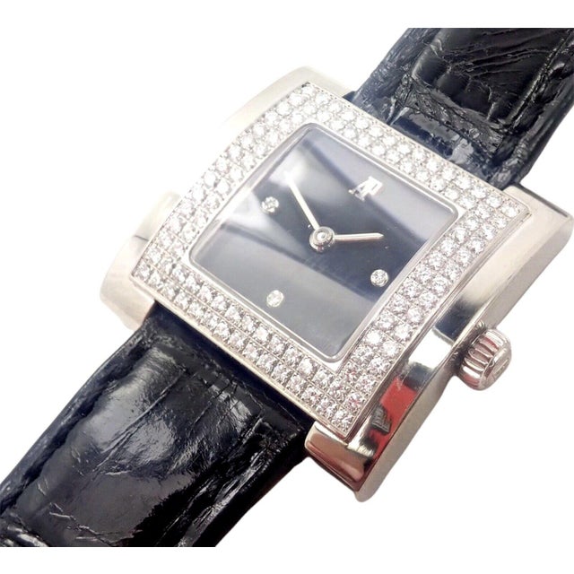 2000 - 2009 Vintage Audemars Piguet 18k White Gold 1.15ct Diamond Ladies Watch For Sale - Image 5 of 11