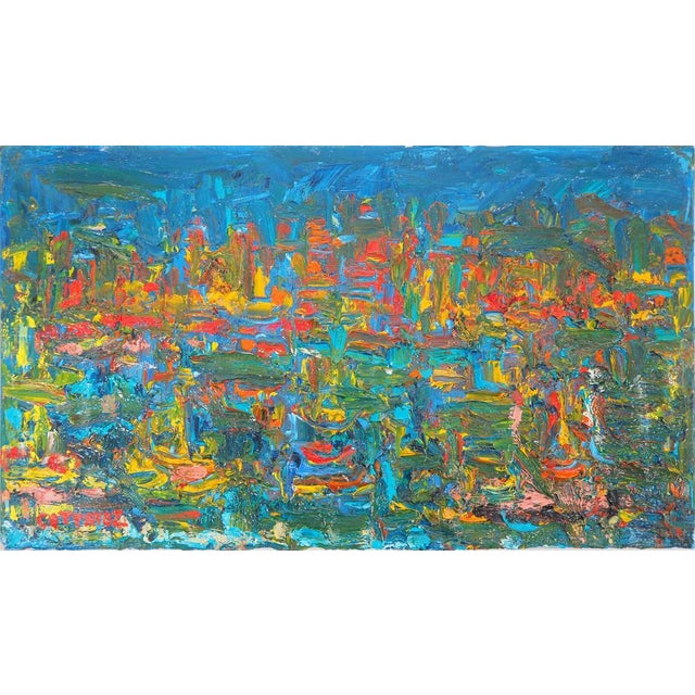 André Cottavoz, Nighttime on the Harbour of St Tropez, 1960, Oil on Canvas For Sale - Image 5 of 11