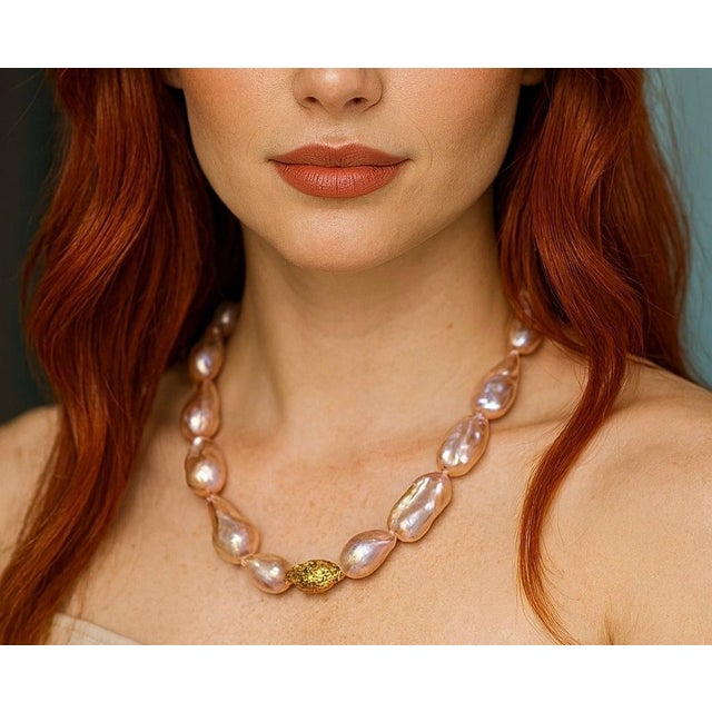 Bochic “Capri” Vintage Baroque Pearl & Multi Gem Necklace Set in 18K & Silver For Sale In New York - Image 6 of 6