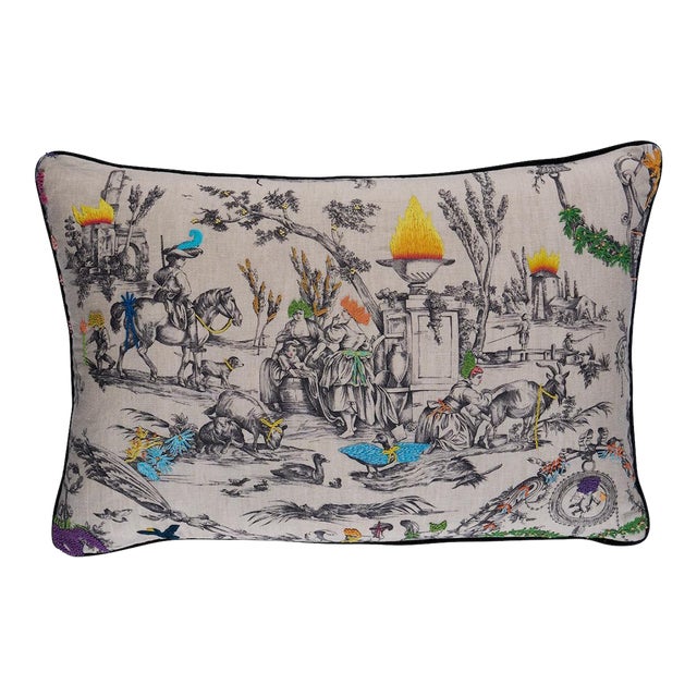Schumacher x Richard Saja La Liberté Americaine Lumbar Pillow In Multiverse For Sale