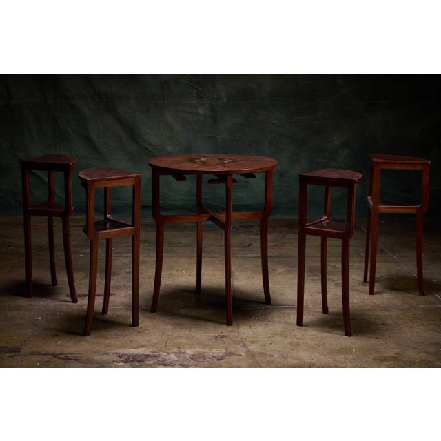 Art Nouveau 1920s Louis Majorelle Art Nouveau Salon Table With Four Nesting Tables For Sale - Image 3 of 8