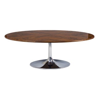 Mid-Century Dining Table in Walnut and Chrome by Kovona, Czech, 1960s For Sale