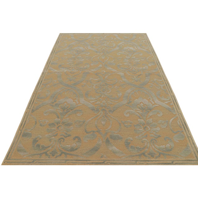 2010s Rug & Kilim’s Italian Style Floral Rug in Beige-Brown and Gray Floral Pattern For Sale - Image 5 of 7