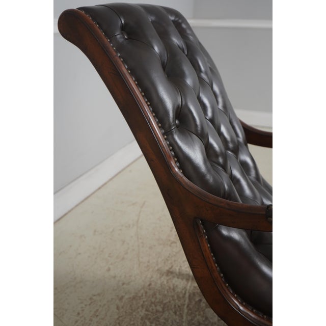 Brown Brown Tufted Leather Rocking Chair For Sale - Image 8 of 18