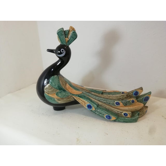 Mid-Century Modern Ceramic Peacock by Selim for Goebel, West Germany, 1984 For Sale - Image 3 of 12