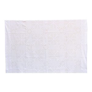 Sunflower Bloom White Cotton Applique Bedcover