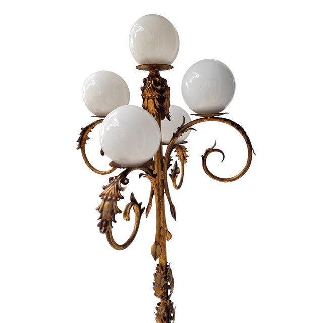 Metal Vintage Floor Lamp in Wrought Iron, 1950s For Sale - Image 7 of 8