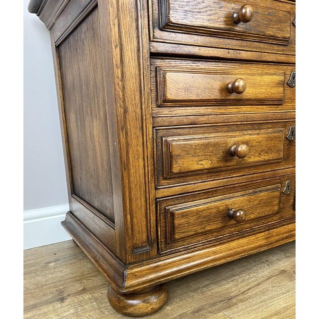 Wood Vintage French Oak Chest of 4 Drawers For Sale - Image 7 of 13