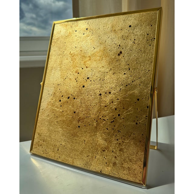 Contemporary Gold Oxide Wallpaper Sample – Handcrafted Luxury Metallic Surface for High-End Interiors & Statement Walls For Sale - Image 3 of 12