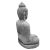 Vintage Sitting Stone Garden Buddha For Sale - Image 4 of 6