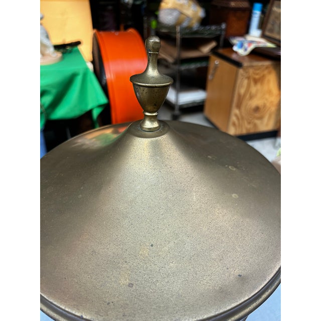Vintage Footed Pierced Brass Coal Scuttle Bucket and Tall Duck Matchstick Holder For Sale - Image 10 of 12