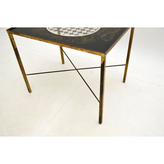Vintage Brass and Glass Side Table, 1960 For Sale - Image 6 of 7