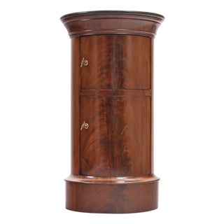 Round Side Table in Mahogany and Marble, France, 1815 For Sale