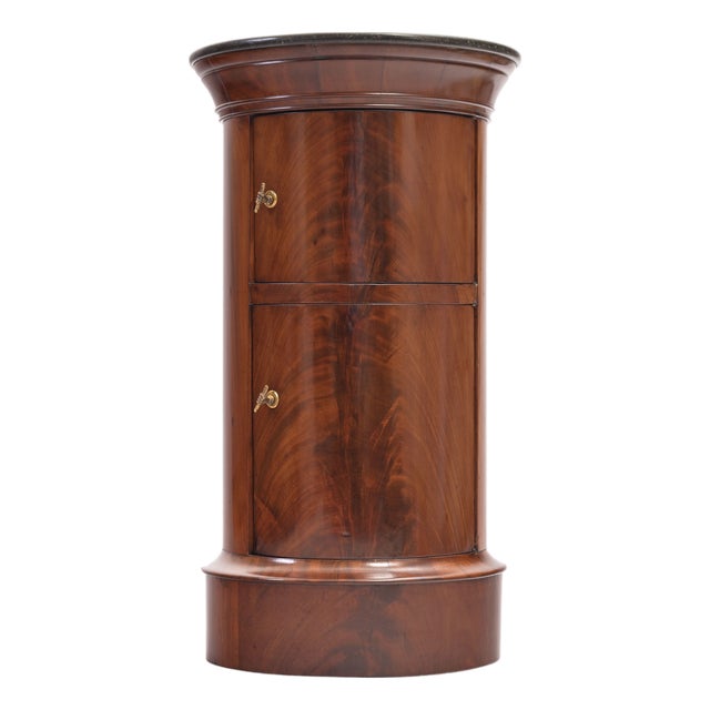 Round Side Table in Mahogany and Marble, France, 1815 For Sale