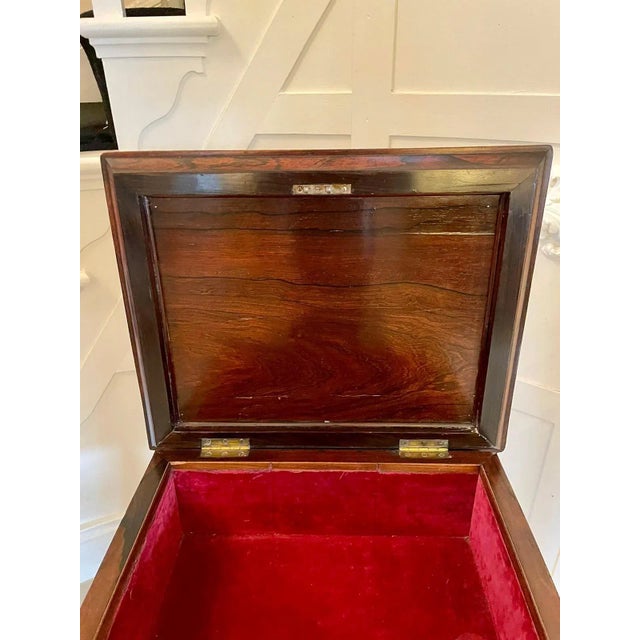 Brown Antique William IV Rosewood Work Box For Sale - Image 8 of 16