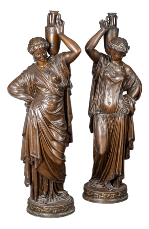 J. L. Maillet, Figurative Sculptures, Late 1800s, Bronzes, Set of 2