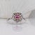 Beautiful Ruby Ring w Earth Mined Diamonds in Solid 14K White Gold Round 6mm For Sale - Image 4 of 8