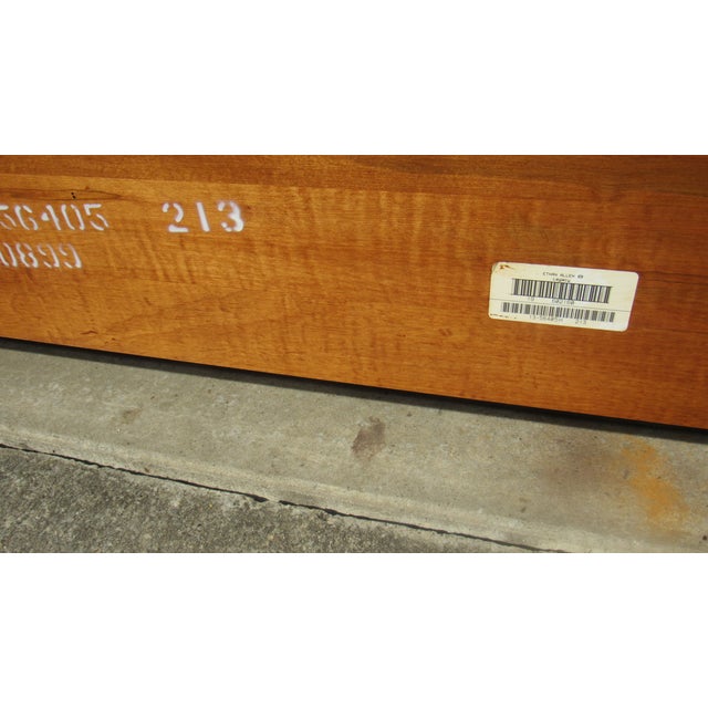1980s Ethan Allen Sleigh Designer Queen Bed Carved For Sale - Image 6 of 10