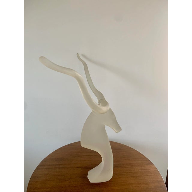 Gray Mid-Century Lucite Ram’s Head Sculpture For Sale - Image 8 of 13