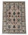 A hand-knotted area rug in the classical vase design, woven in Afghanistan on a soft ivory ground with turquoise, navy,...
