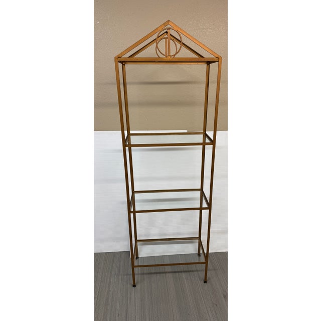 Peaked Geometric Brass Etagere For Sale - Image 10 of 12