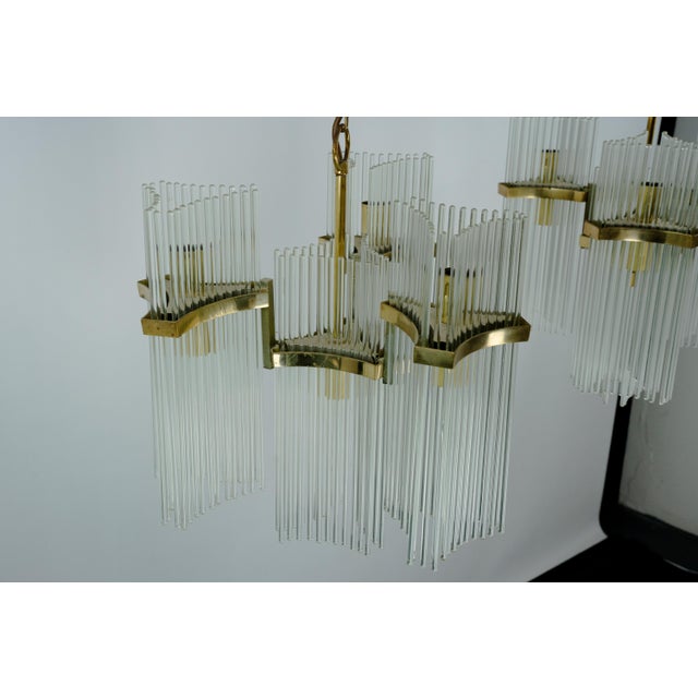 Brass and Glass Chandeliers by Gaetano Sciolari, Italy, 1970s, Set of 2 For Sale - Image 15 of 18