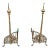 Early 20th Century Tall French Empire Brass and Iron Andirons, Pair For Sale