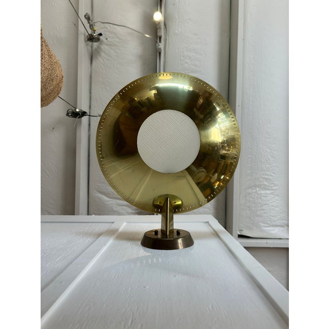 Mid-Century Modern Mid 20th Century Mid-Century Modern Lightolier Atomic “Ufo” Brass Wall Sconces - a Pair For Sale - Image 3 of 5
