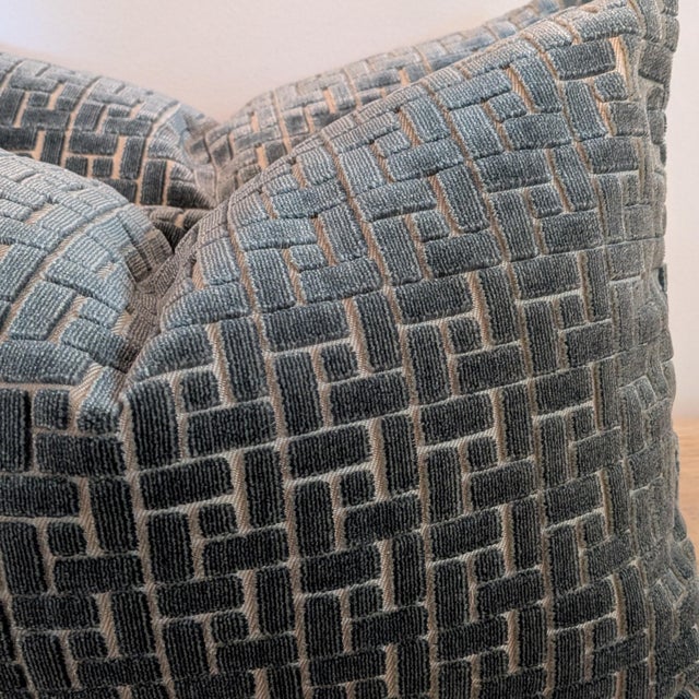 2020s Lee Jofa Fieldstone Cut Velvet Lumbars - Custom For Sale - Image 5 of 5