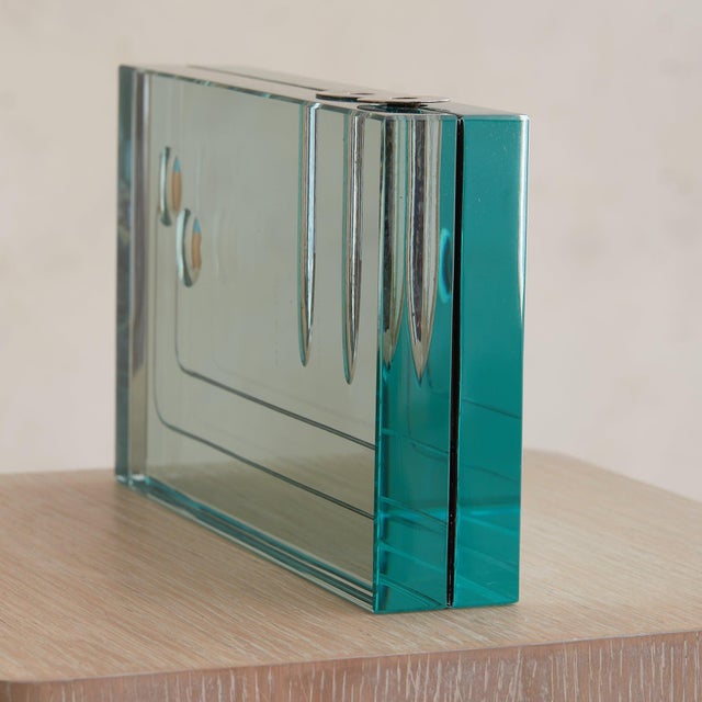 1960s Italian Rectangular Crystal Vase by Pierangelo Gallotti & Luigi Radice, 1960s For Sale - Image 5 of 8