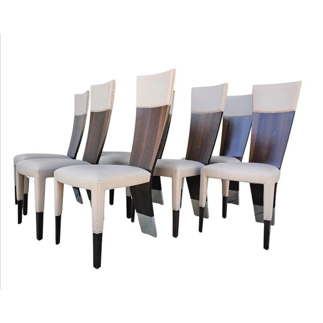 2010s Jade Dining Chairs With Chrome Leg Caps by Pietro Costantini- Set of Eight For Sale - Image 5 of 16