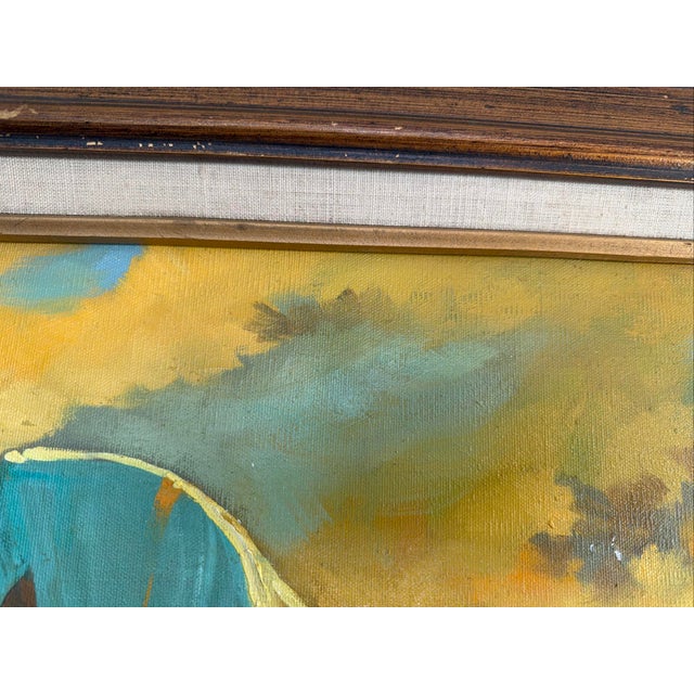 Vintage Original Oil Painting Pioneer Wagon River Crossing Dawn Signed Horman For Sale - Image 12 of 14