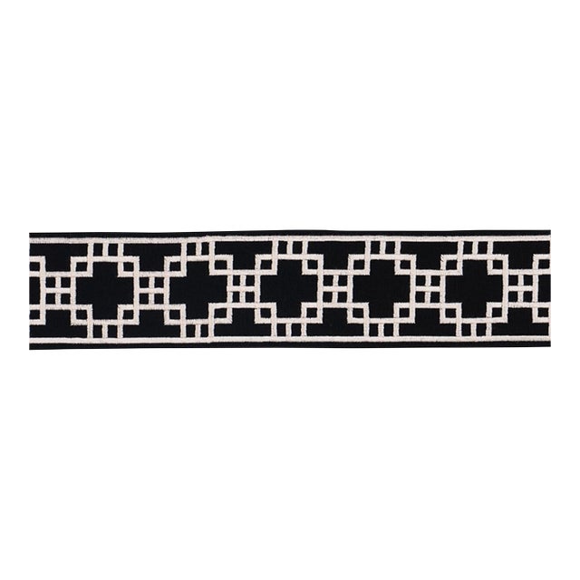 SAMPLE - Schumacher Squared Away Trellis Tape In Black For Sale