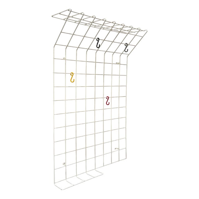 Mid-Century Modern German Minimalist White String Coat Rack, 1960s For Sale